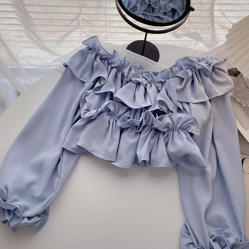 Chemise coréenne courte slim à manches longues françaises 6282