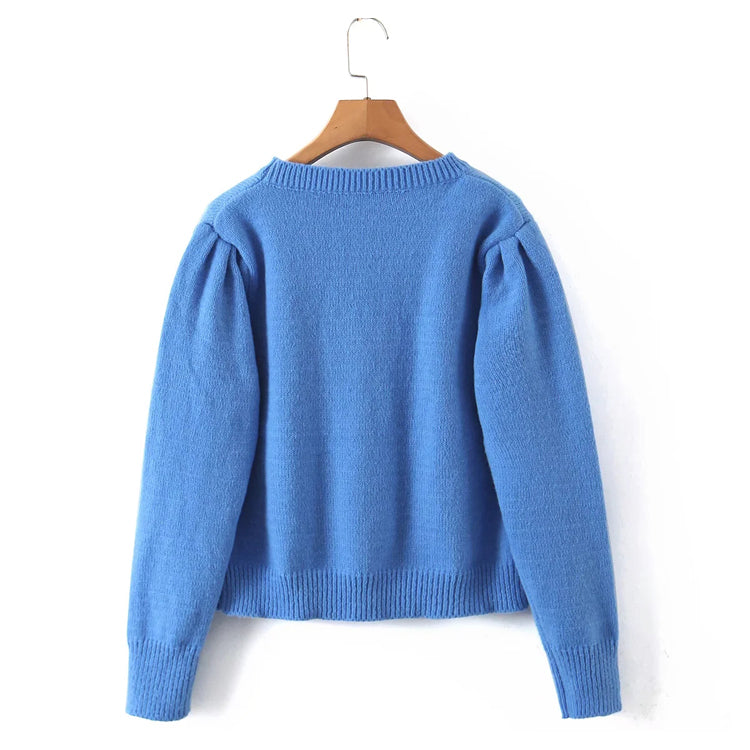 Crew neck Pullover cartoon cat loose sweater 7454