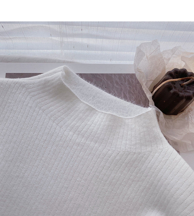 Vielseitiger, einfacher Pullover mit langen Ärmeln und Saum 6623