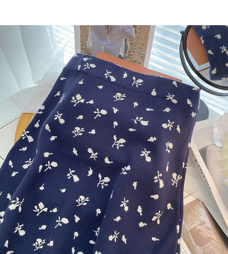 Design im koreanischen Stil, schlankes Temperament, Rock in A-Linie, hohe Taille, elastisch 5768