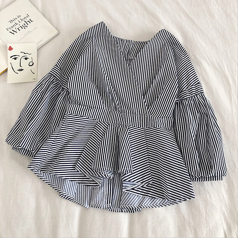 The new Korean bow tie tie stripe waist closure is versatile 6238