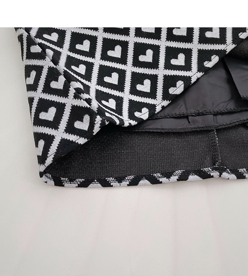 Retro-Persönlichkeit Liebe Karo Farbkontrast schmaler A-Linien-Rock mit hoher Taille 5362