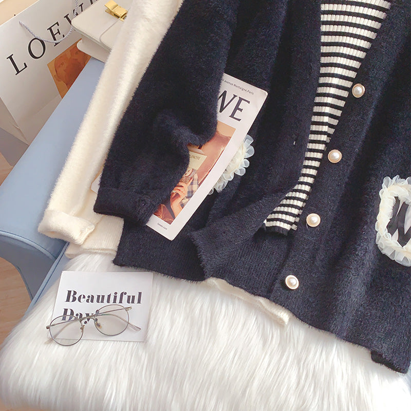 Soft waxy imitation mink sweater coat female 5202