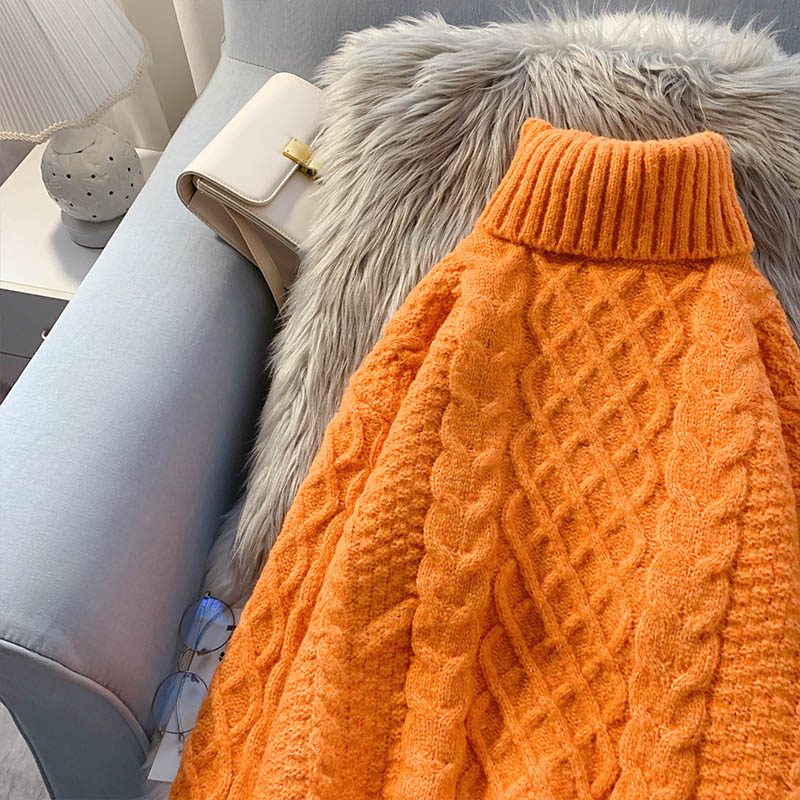 Pullover aus grober Wolle mit Stehkragen 5089