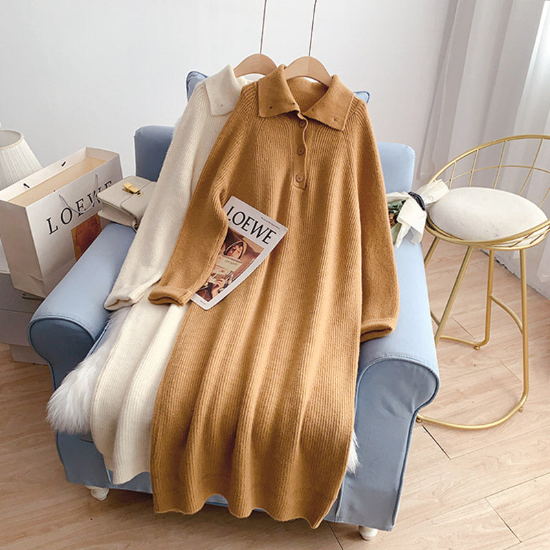 Loose, slim, lazy, wind backed wool dress 5011