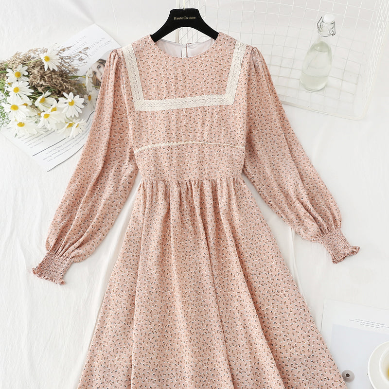 New women's Chiffon stitched hollow high-grade dress 4825