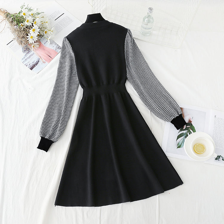Temperament slim long sleeve bottomed skirt light mature style 4776