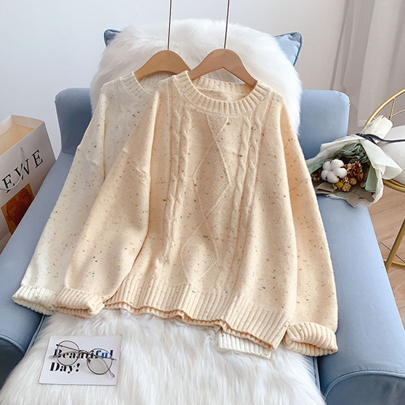 Japanese soft wind twist sweater female Pullover small man 4945