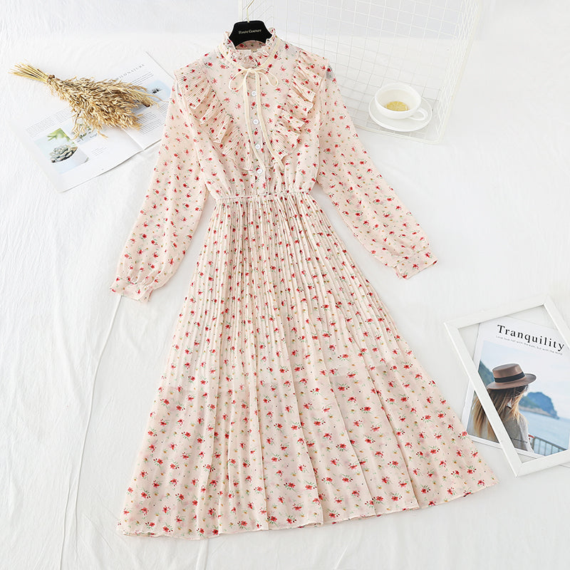 The new waist is slim. Chiffon pleated skirt 4521