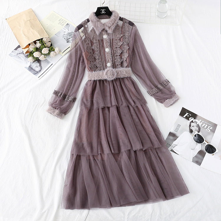 Fairy super xiansen series mesh dress 3980
