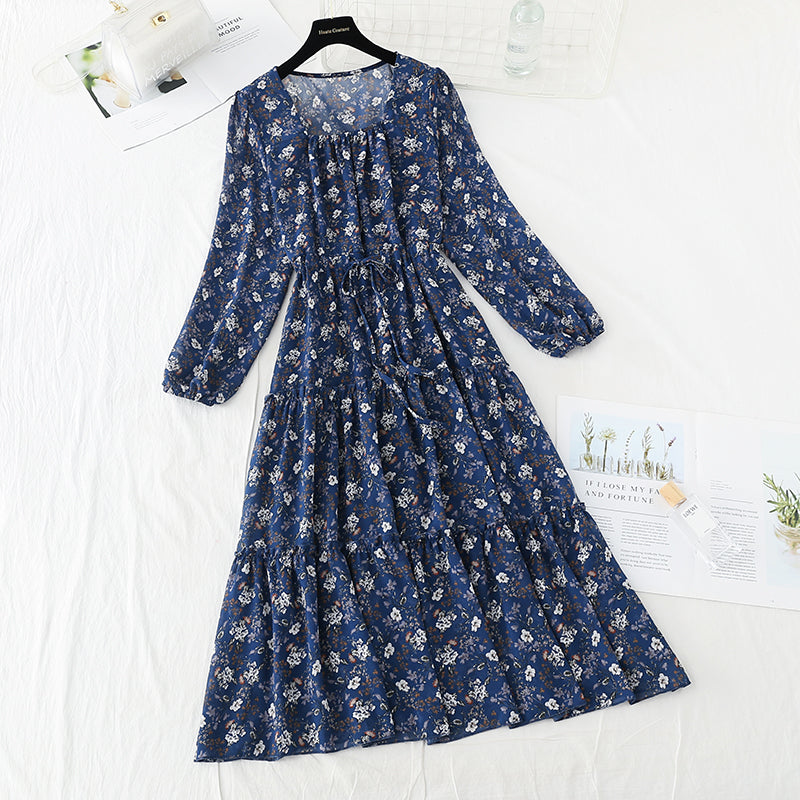 Chiffon floral dress shows thin Daisy dress 3877