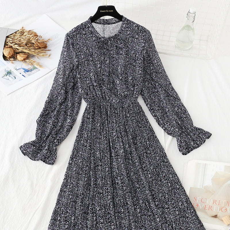 Slim pleated skirt temperament gentle wind over the knee with skirt 4063