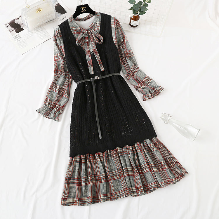 Fashion Netzkleid aus rotem Chiffonboden für Damen 3865