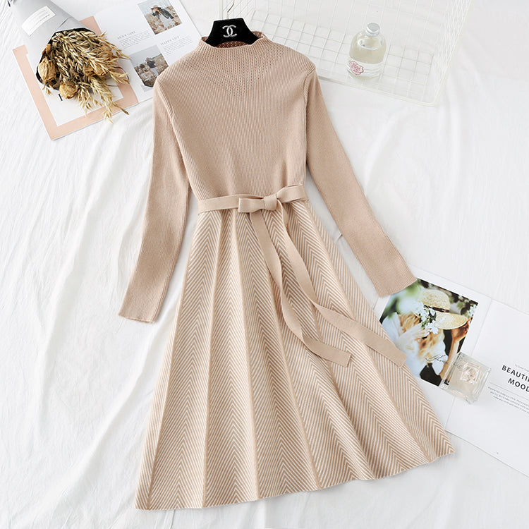 Kleines duftendes Wollkleid über dem Knie, Royal Sister langer Rock mit Windboden 3795