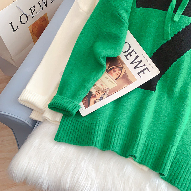 Korean version of high necked sweater with lazy design 5229