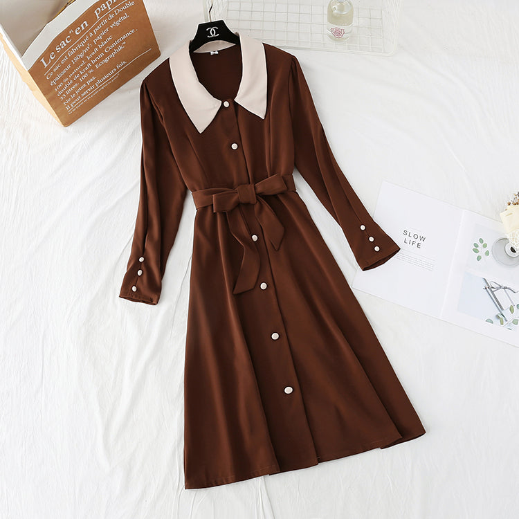 Zhi smoked skirt French Kikyo retro waist length skirt 3959