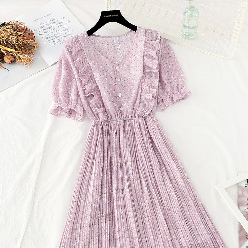 The new waist is slim. Chiffon skirt French gentle wind Fairy Dress 4511
