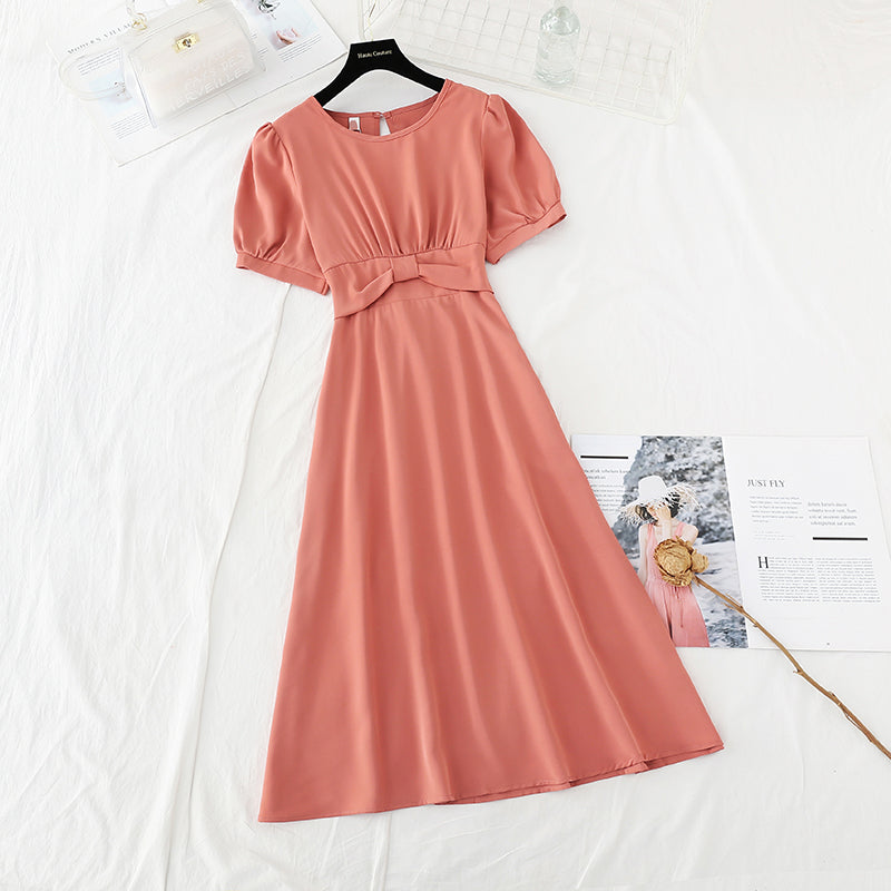The new waist is slim, goddess style design sense, minority French skirt 4693