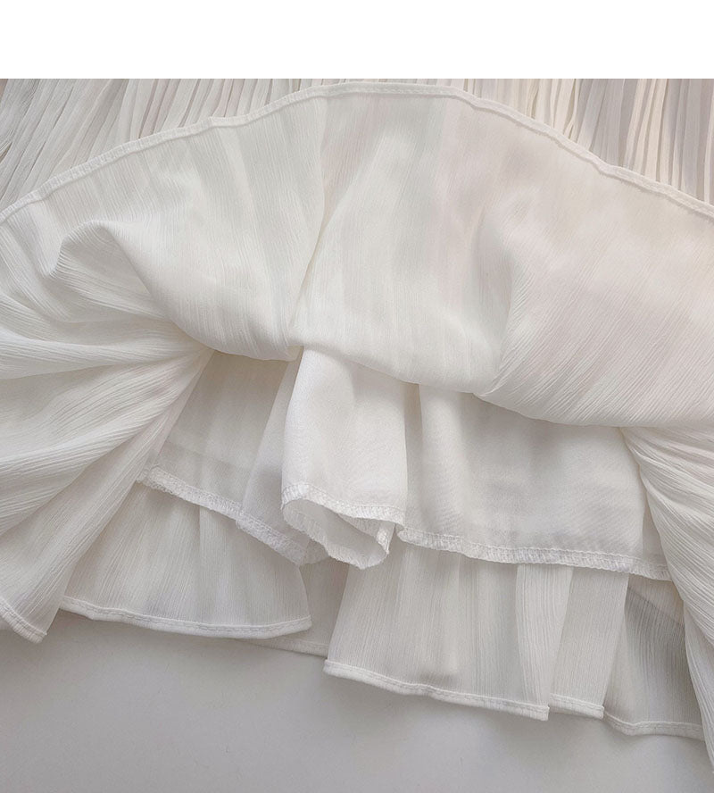 Faltenrock, vielseitiger Damenrock mit hoher Taille in A-Linie 5462