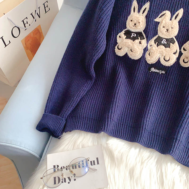 Cute Japanese cartoon sweater lazy wind sweater 5146