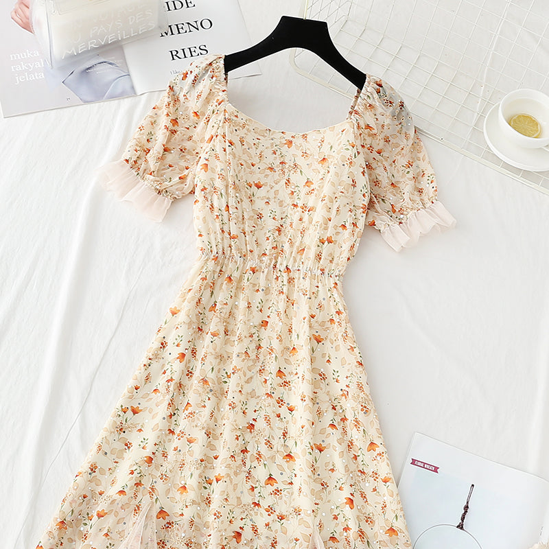 Gentle wind small man floral dress temperament small skirt 4411