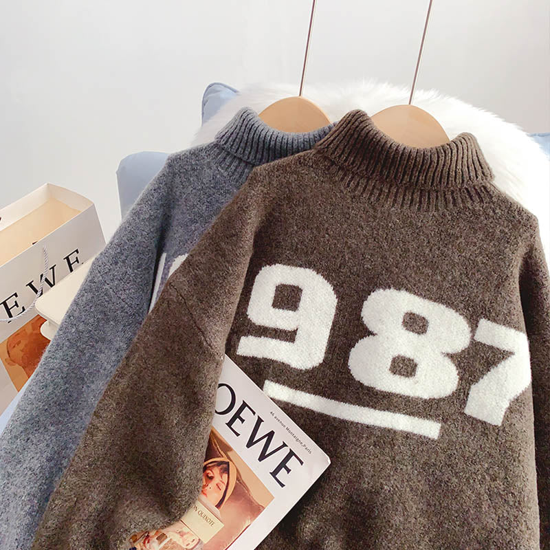 Languid wind and foreign style aging bottomed sweater 5155