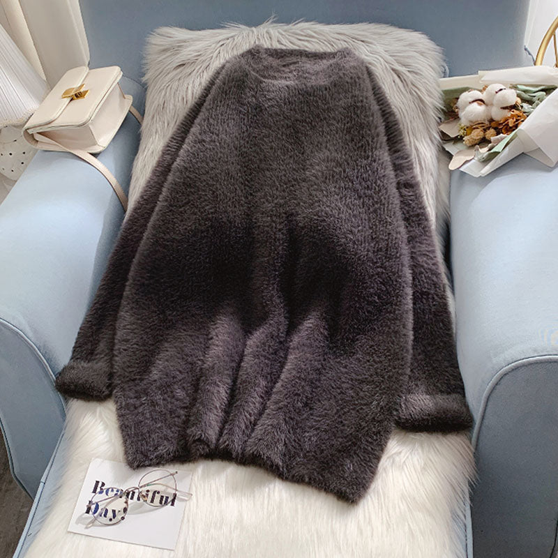 Weicher, wachsartiger Pullover aus Nerzimitat für Damen 4917