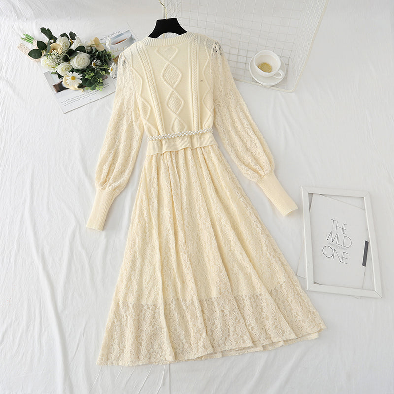 New patchwork lace backed dress 4431