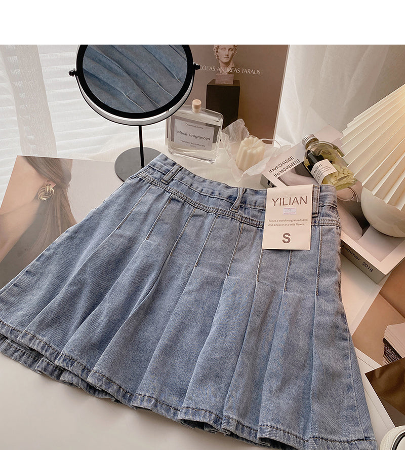 New Korean version of foreign style age reducing high waist A-line skirt 5640