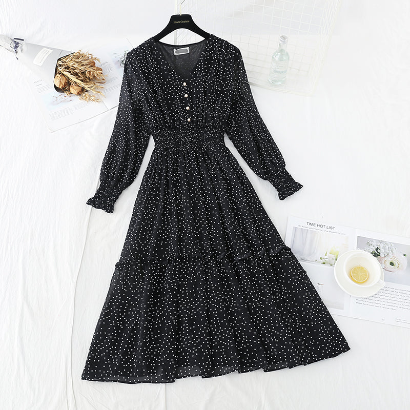 The new waist is slim, and the chiffon vintage dress 3860