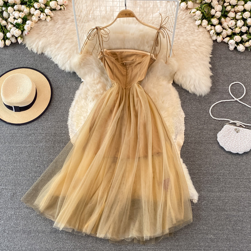 One shoulder strapless dress fairy super fairy mesh puffy skirt 3743