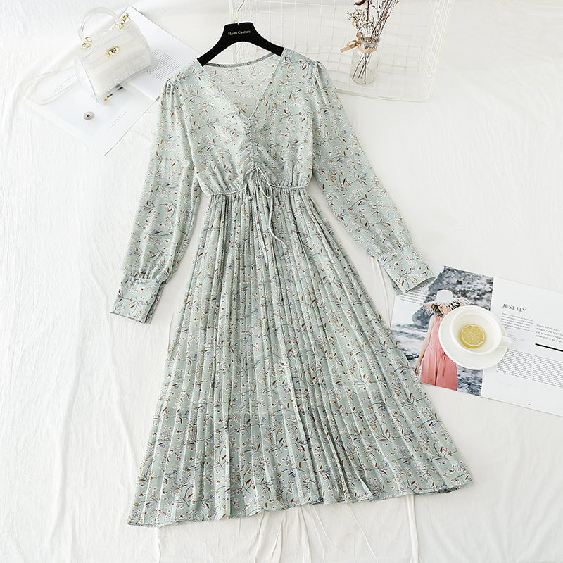 Neu Teepause Feenrock Retro Minderheit Chiffon Kleid 4826