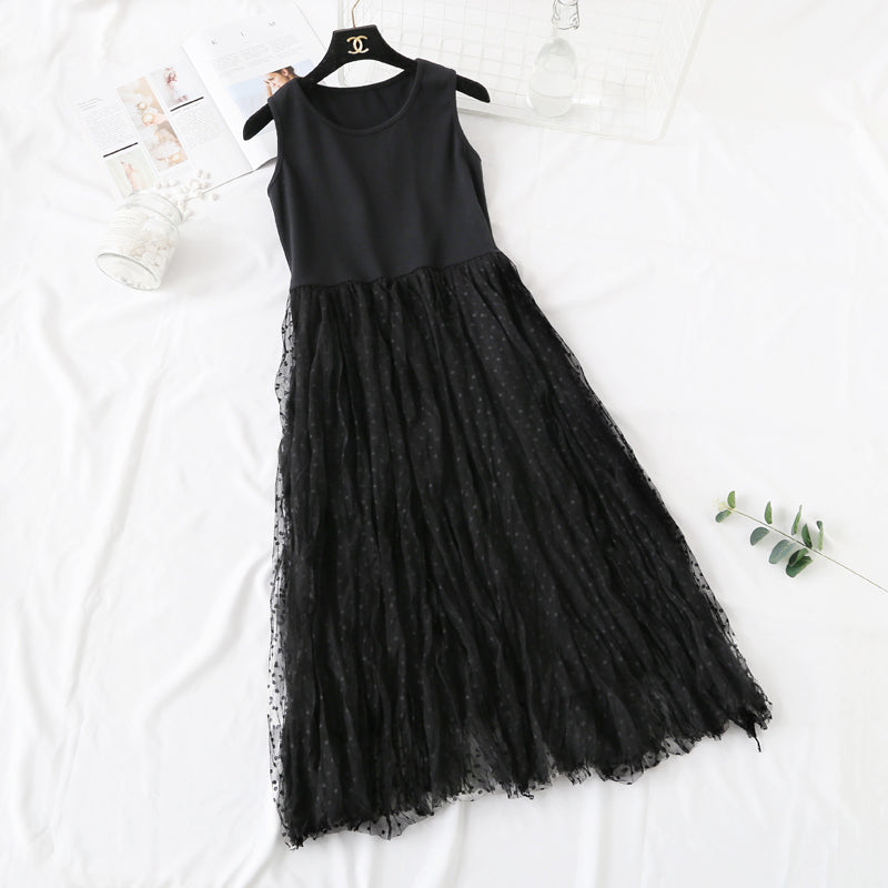 Lockeres Kleid mit langem Rock und Spitzenkleid für Damen 4098