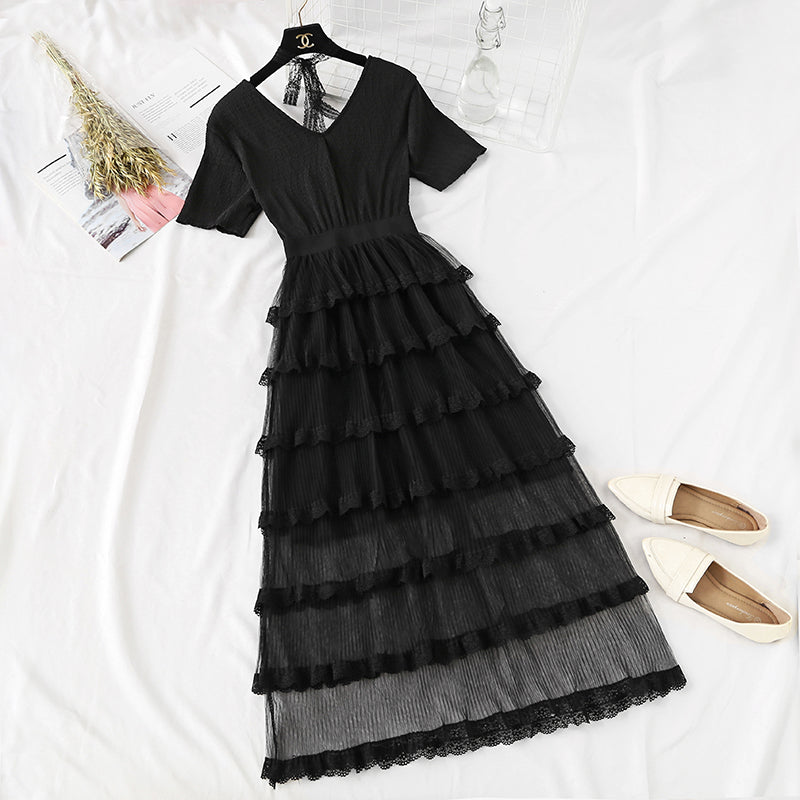 Popular cake lace gauze dress 4327