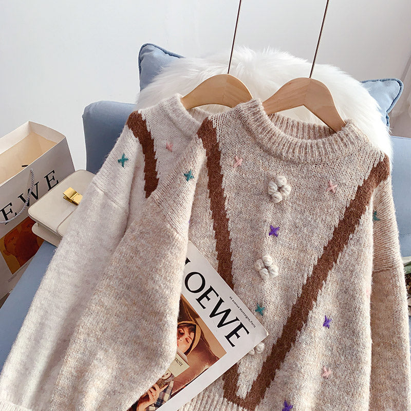 Small fresh and sweet sweater design sense sweater 5000