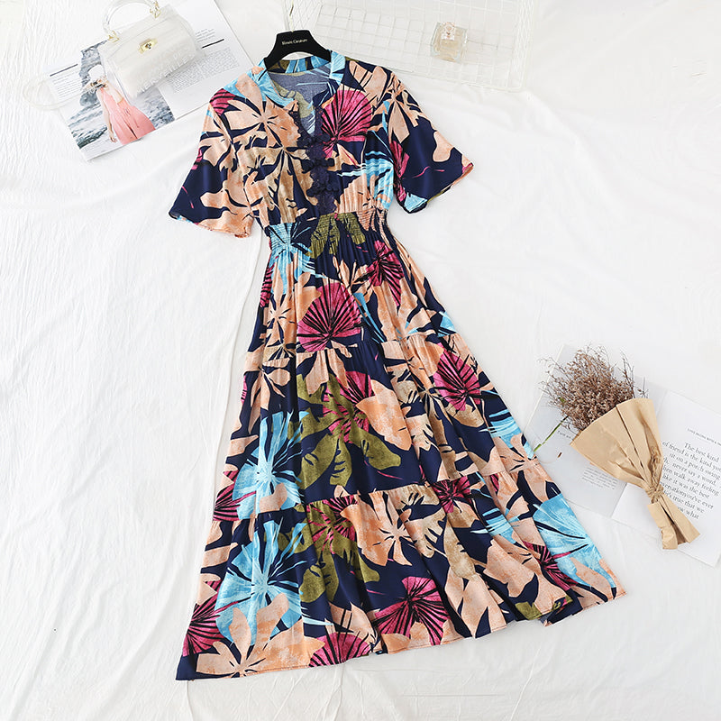 Korean skirt loose and thin temperament gentle long skirt 4211
