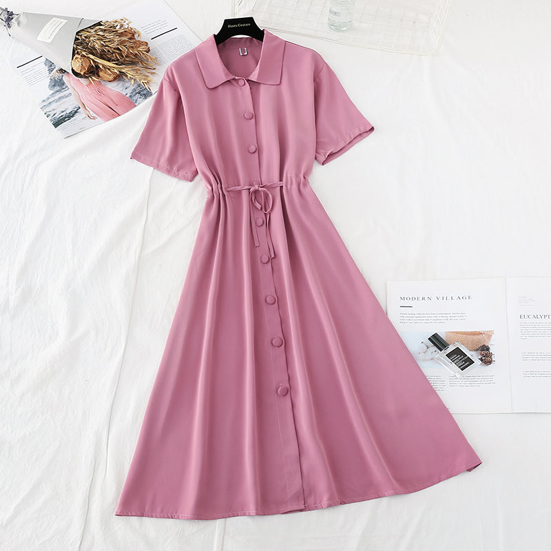 Leichtes, wind- und schneegesponnenes Kleid mit schmaler Taille 4685