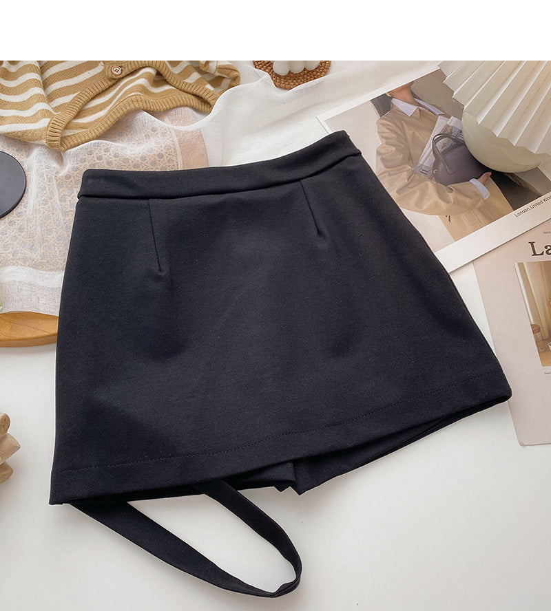 Korean version light proof design leg ring casual short skirt 5392