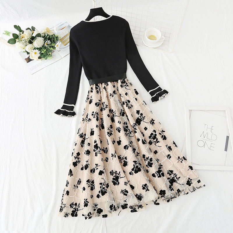 New Knit Skirt with bottomed dress 4414