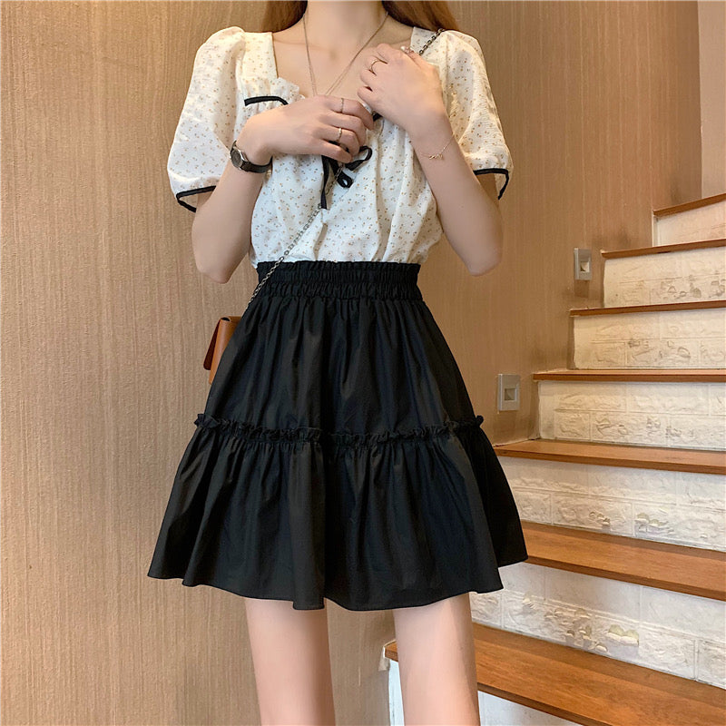 Vielseitiger Rock in A-Linie mit hoher Taille 3646
