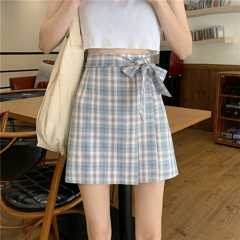 Schleifenrock, Rock in A-Linie mit hoher Taille, sommerlicher unregelmäßiger Rock, angesagter Wickelrock 3610