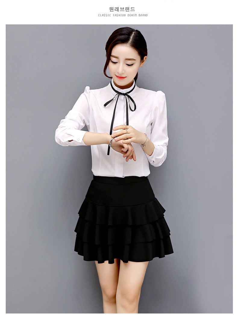 New style, large size chiffon skirt, pleated elastic high waist, A-line bottom skirt 3660