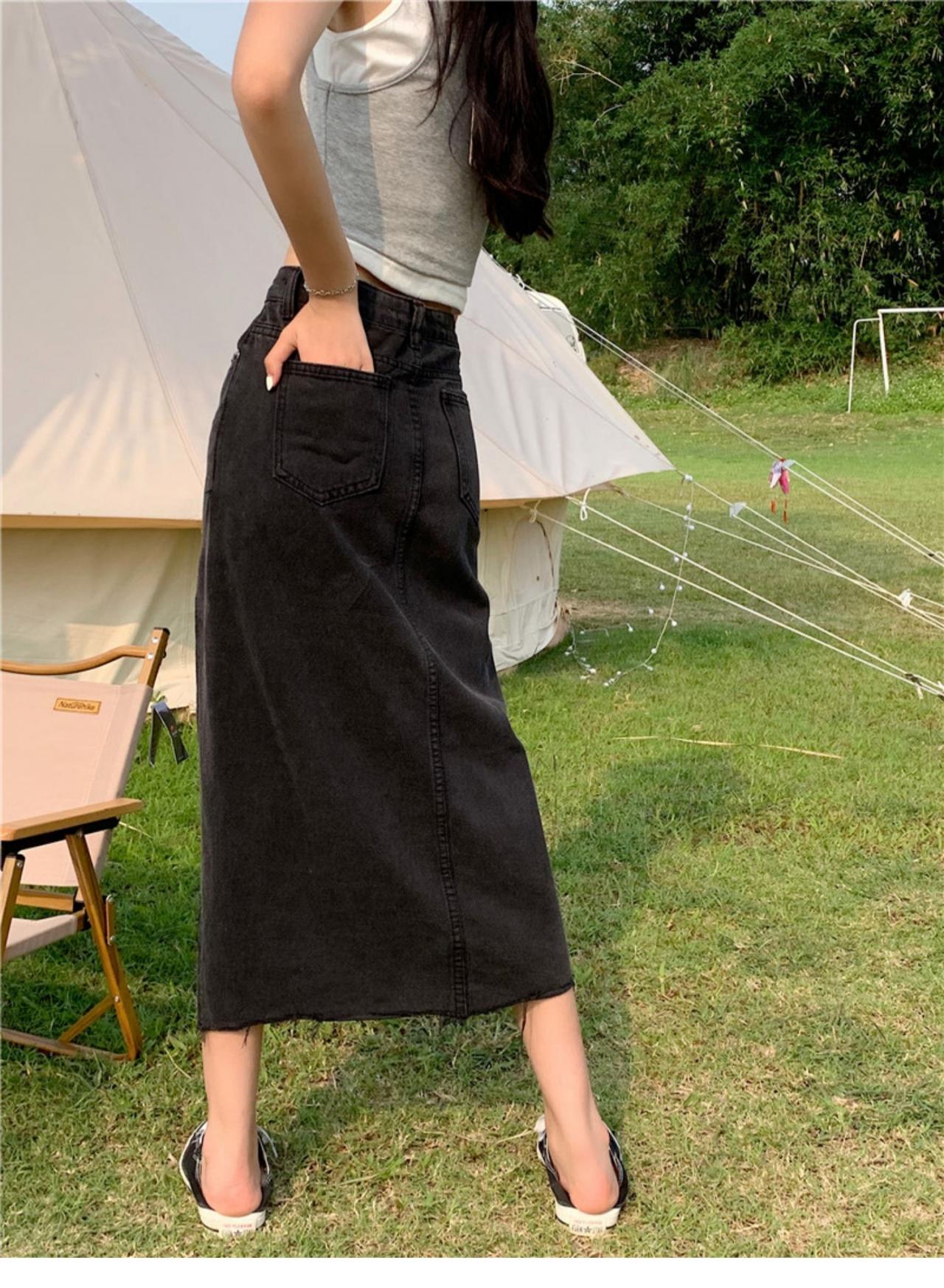 Denim skirt, summer, new style, slim and buttock length skirt 3659