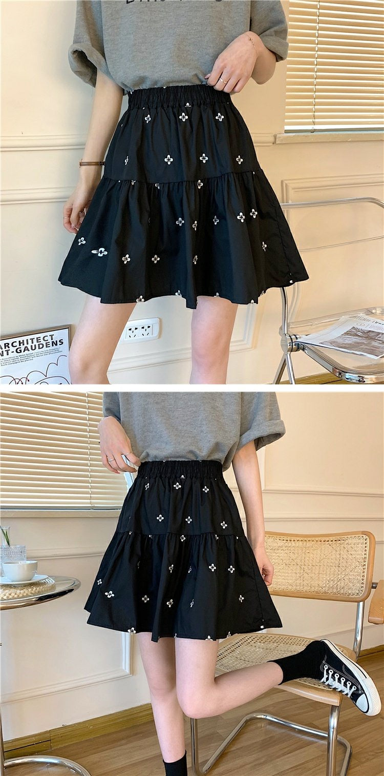 New , heavy embroidery skirt, A-line skirt 3550