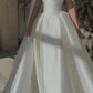 Girlhomeshops - Weißes, schulterfreies, langes, bodenlanges Satin-Hochzeitsballkleid gh5392