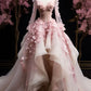 Wunderschönes, exquisites Blumenmuster in A-Linie, langer Tüll, langärmelig, Ballkleid, Ballkleid, Abendkleid, Hochzeitskleid, gh3273