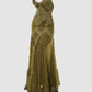 Green beaded sexy mermaid spaghetti straps long lace ball gown evening dress gh2995