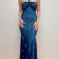 Dunkelblaues Meerjungfrau-Kleid mit Perlen, lang, Chiffon, formelles Abschlussball-Abendkleid, Hochzeitsgast-Partykleid, griechisches Neckholder-Kleid, gh3617b