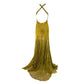 Green beaded sexy mermaid spaghetti straps long lace ball gown evening dress gh2995