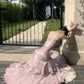 Burgund/Grün Chic Süße Lange Rüschen Ballkleid Abendkleid Partykleid gh4318